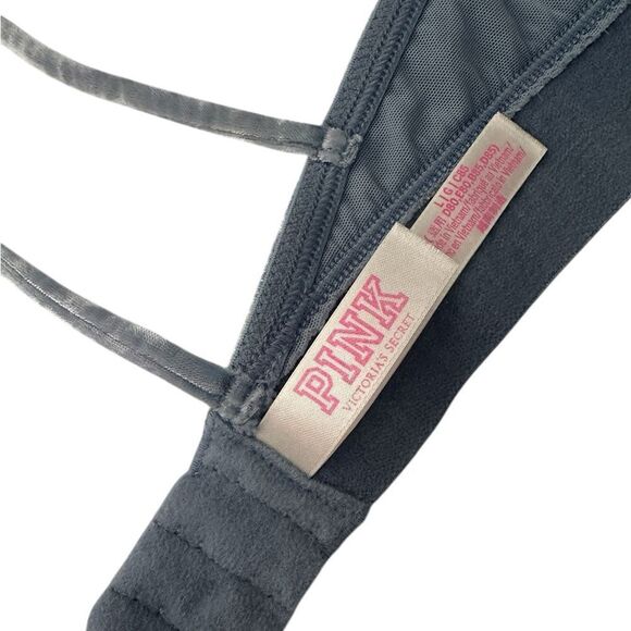 PINK Victoria’s Secret Crushed Velvet Bralette Blue Size Large - Picture 5 of 7